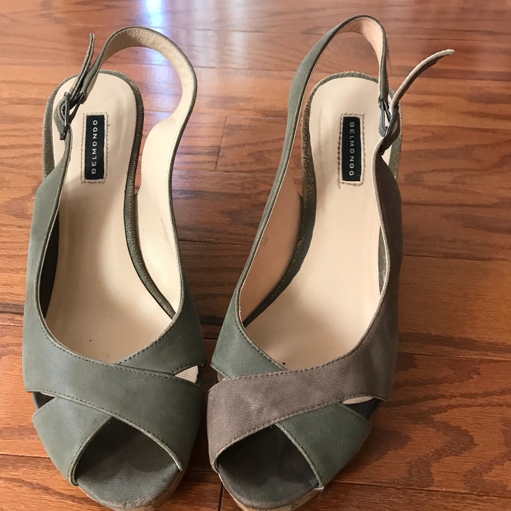 Belmondo wedges size 38/ 8 european leather
